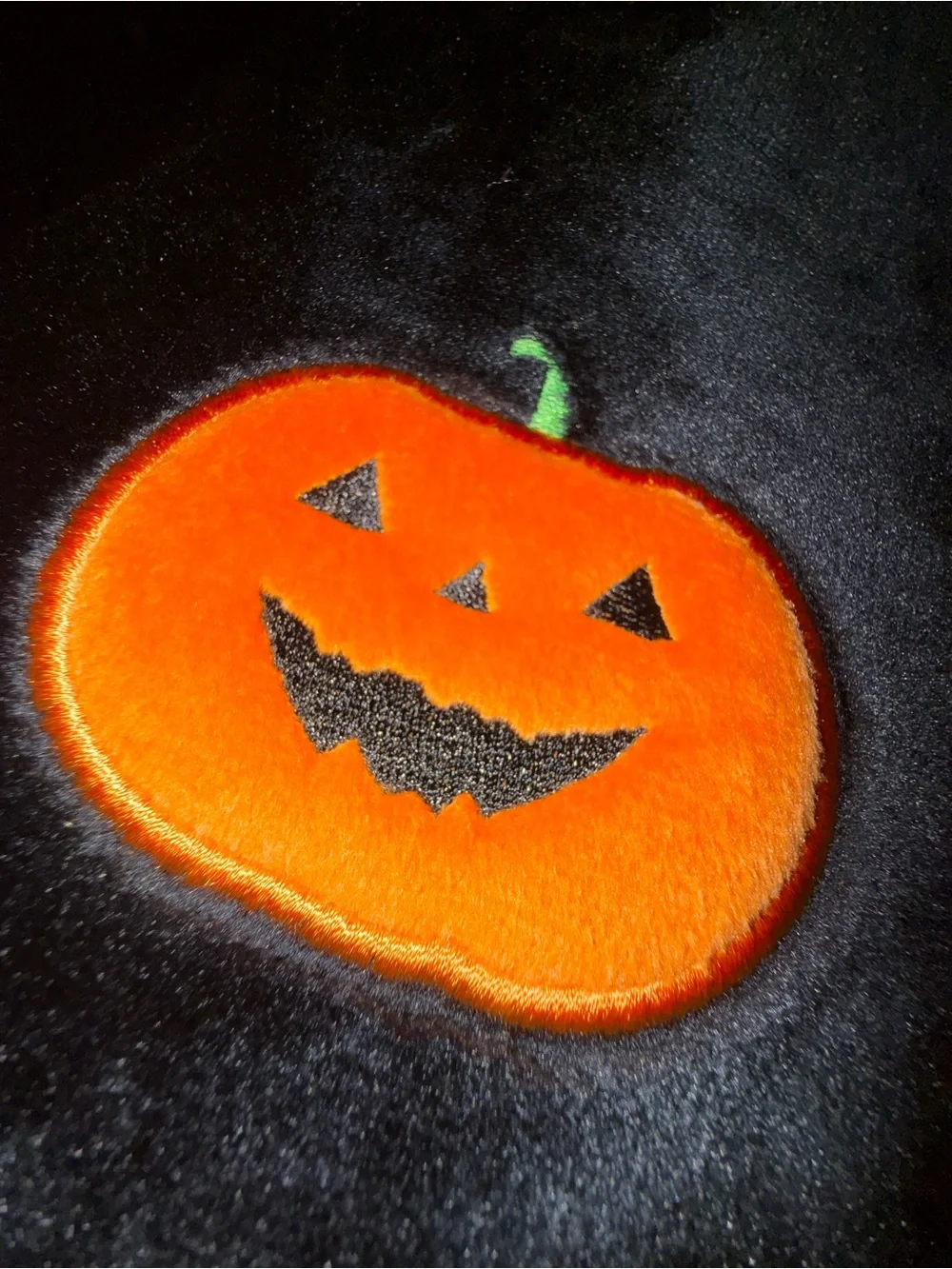 NEW Jack O'Lantern Lane Black FUZZY EMBROIDERED Pumpkin Patch Plush 60x70” Throw